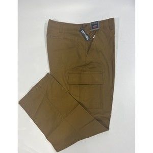 ROUNDTREE &YORKE CARGO PANTS MENS SIZE 40X30 STRETCH TAN COLOR ZIP FLY NWT
